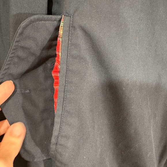 Vintage 80’s Woolrich Navy Harrington Jacket Red Plaid 
 – M – Made Hong Kong - Picture 8 of 10